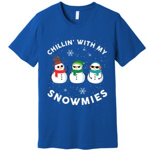 Chillin With My Snowmies Cute Snow Ugly Christmas Sweater Gift Premium T-Shirt