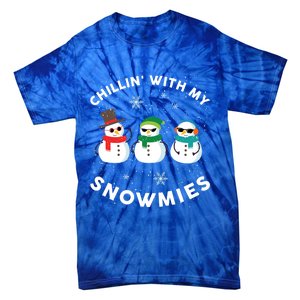 Chillin With My Snowmies Cute Snow Ugly Christmas Sweater Gift Tie-Dye T-Shirt