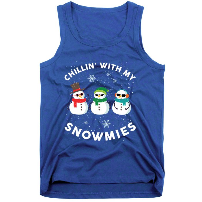 Chillin With My Snowmies Cute Snow Ugly Christmas Sweater Gift Tank Top