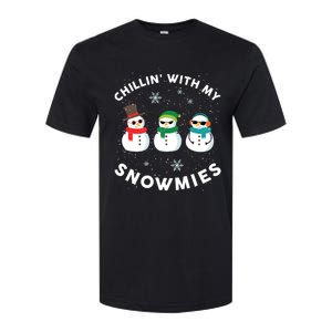 Chillin With My Snowmies Cute Snow Ugly Christmas Sweater Gift Softstyle CVC T-Shirt