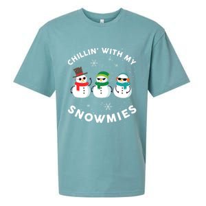 Chillin With My Snowmies Cute Snow Ugly Christmas Sweater Gift Sueded Cloud Jersey T-Shirt