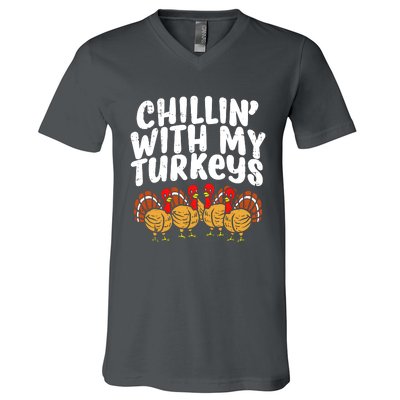 Chillin With My Turkeys V-Neck T-Shirt