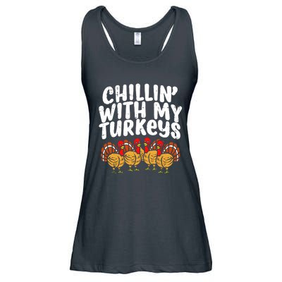 Chillin With My Turkeys Ladies Essential Flowy Tank