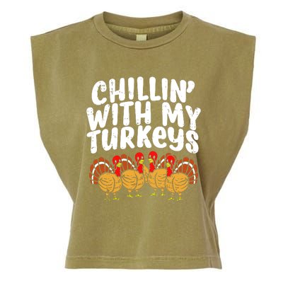 Chillin With My Turkeys Garment-Dyed Women's Muscle Tee