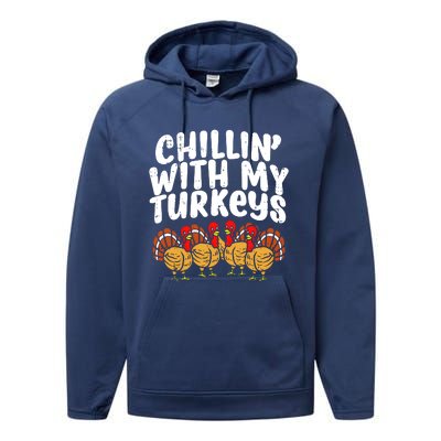 Chillin With My Turkeys Performance Fleece Hoodie