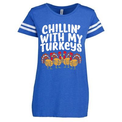 Chillin With My Turkeys Enza Ladies Jersey Football T-Shirt