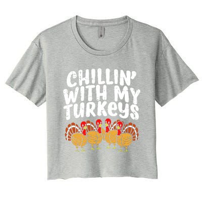 Chillin With My Turkeys Women's Crop Top Tee