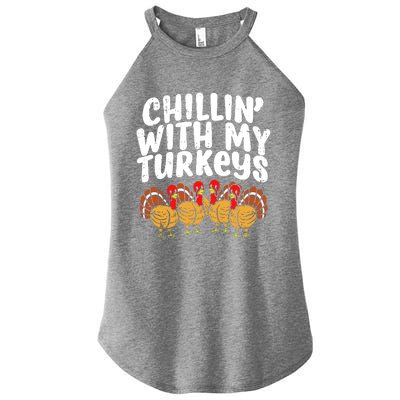 Chillin With My Turkeys Women's Perfect Tri Rocker Tank