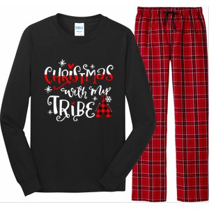 Christmas With My Tribe Red Plaid Family Matching Outfit Gift Long Sleeve Pajama Set