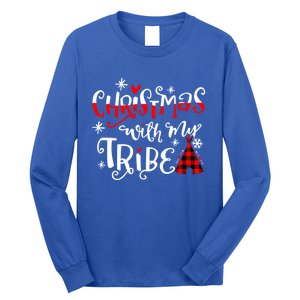 Christmas With My Tribe Red Plaid Family Matching Outfit Gift Long Sleeve Shirt