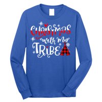 Christmas With My Tribe Red Plaid Family Matching Outfit Gift Long Sleeve Shirt