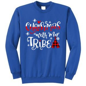 Christmas With My Tribe Red Plaid Family Matching Outfit Gift Sweatshirt