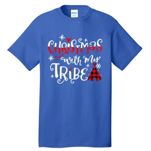 Christmas With My Tribe Red Plaid Family Matching Outfit Gift Tall T-Shirt