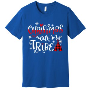 Christmas With My Tribe Red Plaid Family Matching Outfit Gift Premium T-Shirt