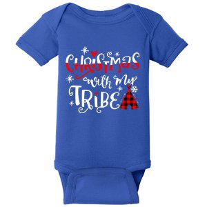 Christmas With My Tribe Red Plaid Family Matching Outfit Gift Baby Bodysuit