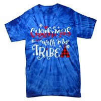 Christmas With My Tribe Red Plaid Family Matching Outfit Gift Tie-Dye T-Shirt