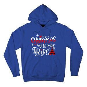 Christmas With My Tribe Red Plaid Family Matching Outfit Gift Tall Hoodie