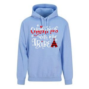 Christmas With My Tribe Red Plaid Family Matching Outfit Gift Unisex Surf Hoodie