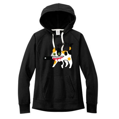 Cat What Murderous Calico Cat With Knife Halloween Costume Women's Fleece Hoodie