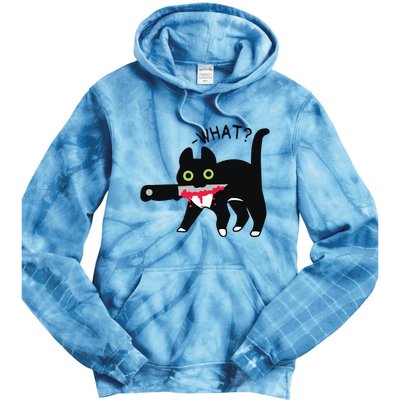 Cat What Murderous Tuxedo Cat With Knife Halloween Costume Tie Dye Hoodie