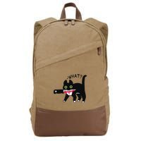 Cat What Murderous Tuxedo Cat With Knife Halloween Costume Cotton Canvas Backpack