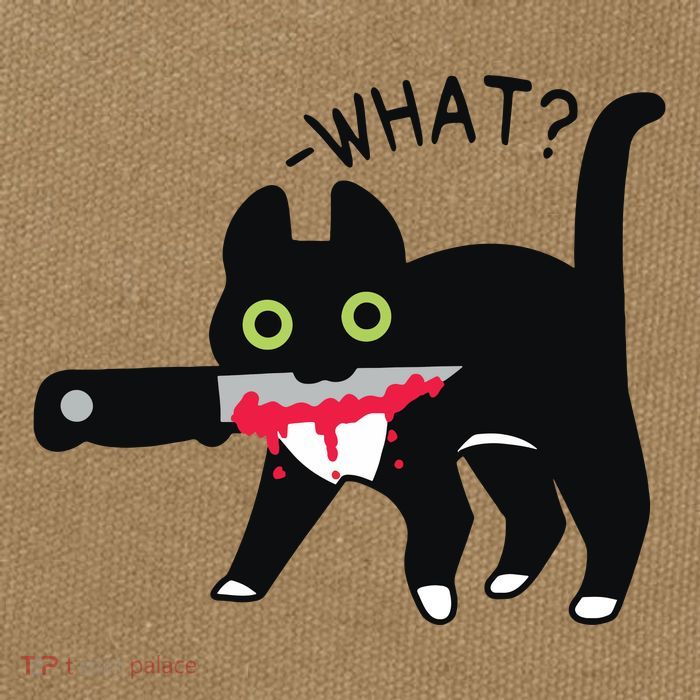 Cat What Murderous Tuxedo Cat With Knife Halloween Costume Cotton Canvas Backpack