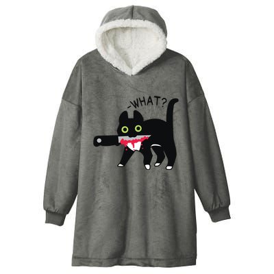 Cat What Murderous Tuxedo Cat With Knife Halloween Costume Hooded Wearable Blanket