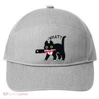 Cat What Murderous Tuxedo Cat With Knife Halloween Costume 7-Panel Snapback Hat