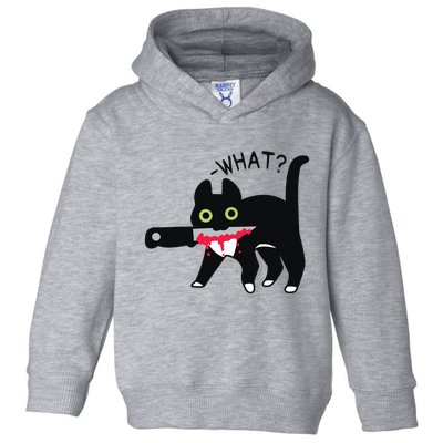 Cat What Murderous Tuxedo Cat With Knife Halloween Costume Toddler Hoodie