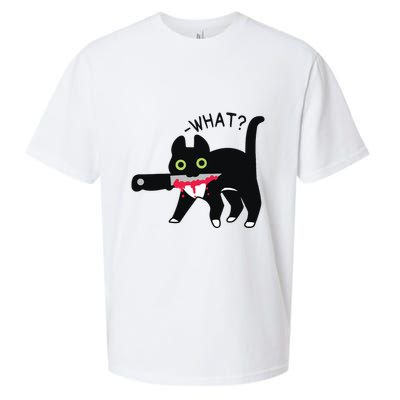 Cat What Murderous Tuxedo Cat With Knife Halloween Costume Sueded Cloud Jersey T-Shirt