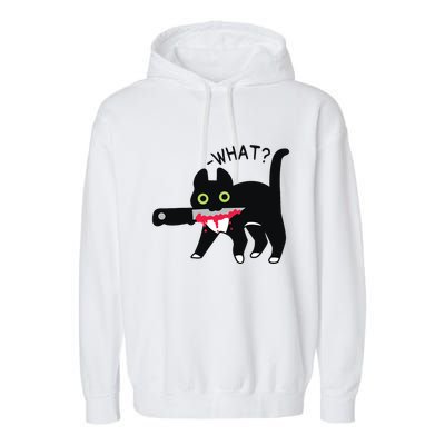 Cat What Murderous Tuxedo Cat With Knife Halloween Costume Garment-Dyed Fleece Hoodie