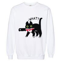 Cat What Murderous Tuxedo Cat With Knife Halloween Costume Garment-Dyed Sweatshirt