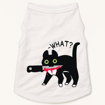 Cat What Murderous Tuxedo Cat With Knife Halloween Costume Doggie Tank