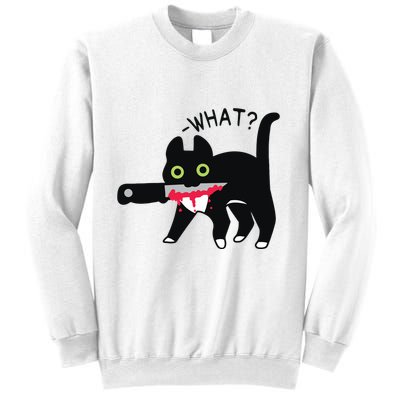 Cat What Murderous Tuxedo Cat With Knife Halloween Costume Sweatshirt