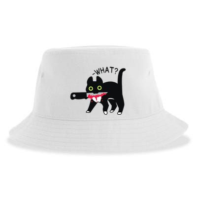 Cat What Murderous Tuxedo Cat With Knife Halloween Costume Sustainable Bucket Hat