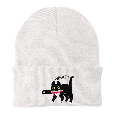 Cat What Murderous Tuxedo Cat With Knife Halloween Costume Beanie