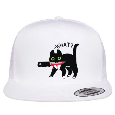 Cat What Murderous Tuxedo Cat With Knife Halloween Costume Flatbill Hat