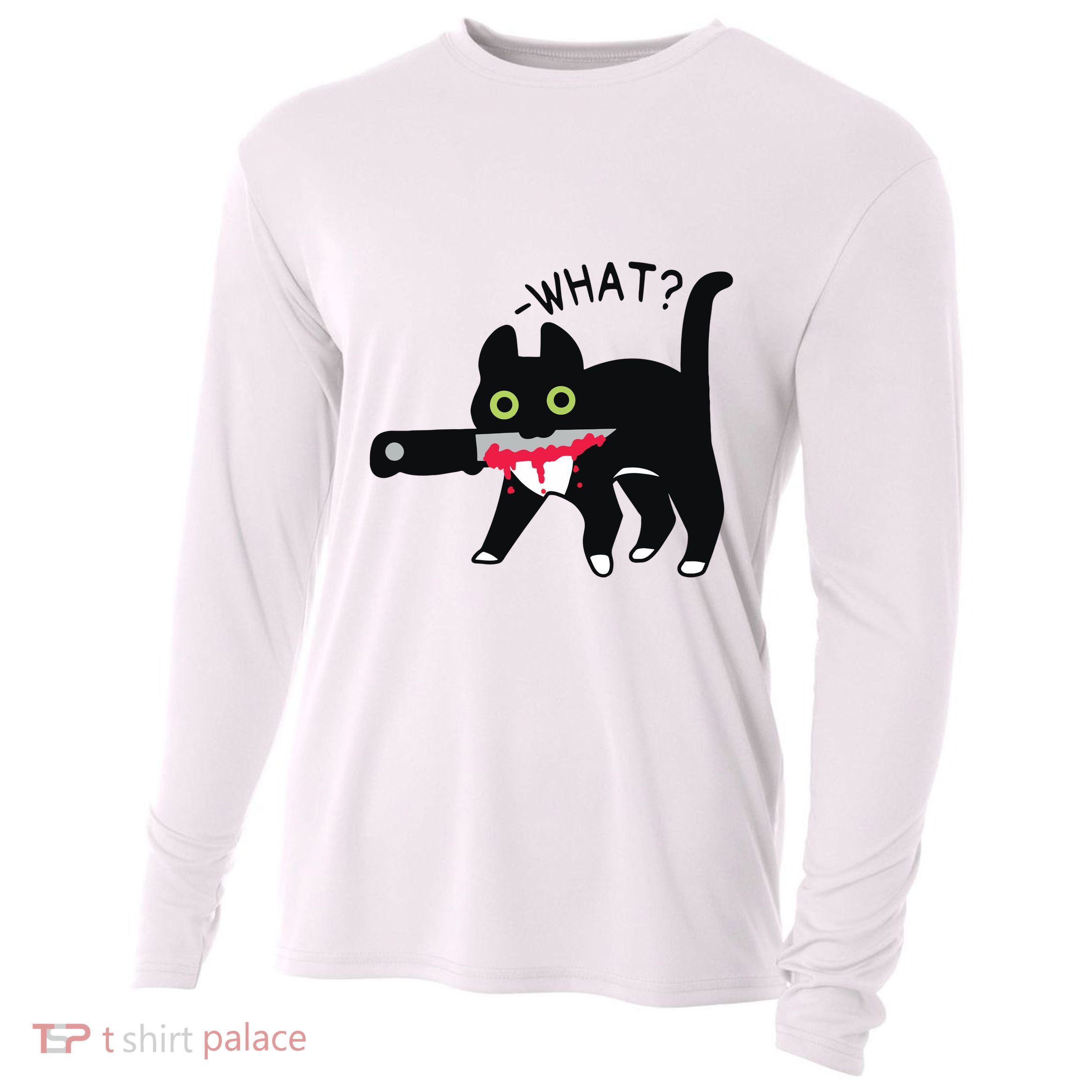 Cat What Murderous Tuxedo Cat With Knife Halloween Costume Cooling Performance Long Sleeve Crew