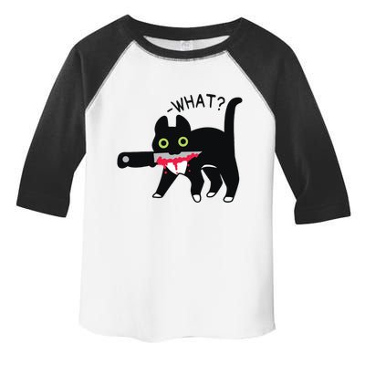 Cat What Murderous Tuxedo Cat With Knife Halloween Costume Toddler Fine Jersey T-Shirt