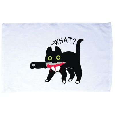 Cat What Murderous Tuxedo Cat With Knife Halloween Costume Microfiber Hand Towel