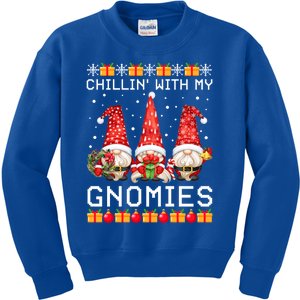 Chillin With My Gnomies Ugly Christmas Sweater Santa Gnomes Cute Gift Kids Sweatshirt