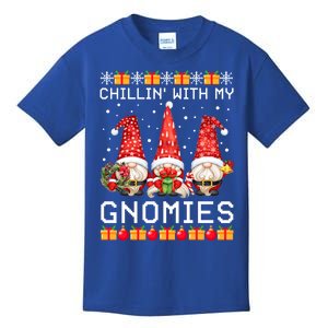 Chillin With My Gnomies Ugly Christmas Sweater Santa Gnomes Cute Gift Kids T-Shirt