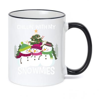 Chillin' With My Snowmies Xmas Snow Gift 11oz Black Color Changing Mug