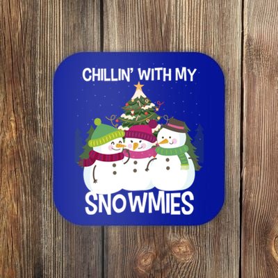 Chillin' With My Snowmies Xmas Snow Gift Coaster