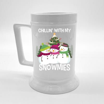 Chillin' With My Snowmies Xmas Snow Gift Beer Stein