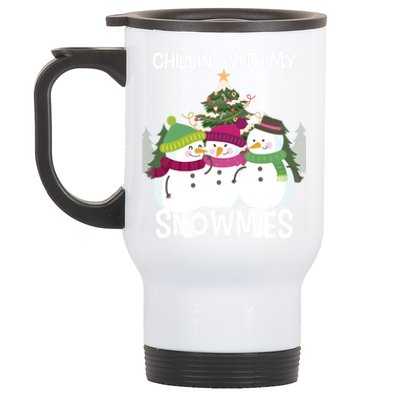 Chillin' With My Snowmies Xmas Snow Gift Stainless Steel Travel Mug