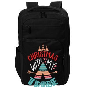 Christmas With My Tribe Red Plaid Family Matching Outfit Gift Impact Tech Backpack