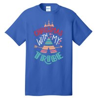 Christmas With My Tribe Red Plaid Family Matching Outfit Gift Tall T-Shirt