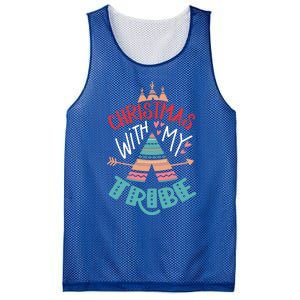 Christmas With My Tribe Red Plaid Family Matching Outfit Gift Mesh Reversible Basketball Jersey Tank