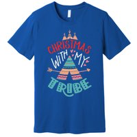 Christmas With My Tribe Red Plaid Family Matching Outfit Gift Premium T-Shirt